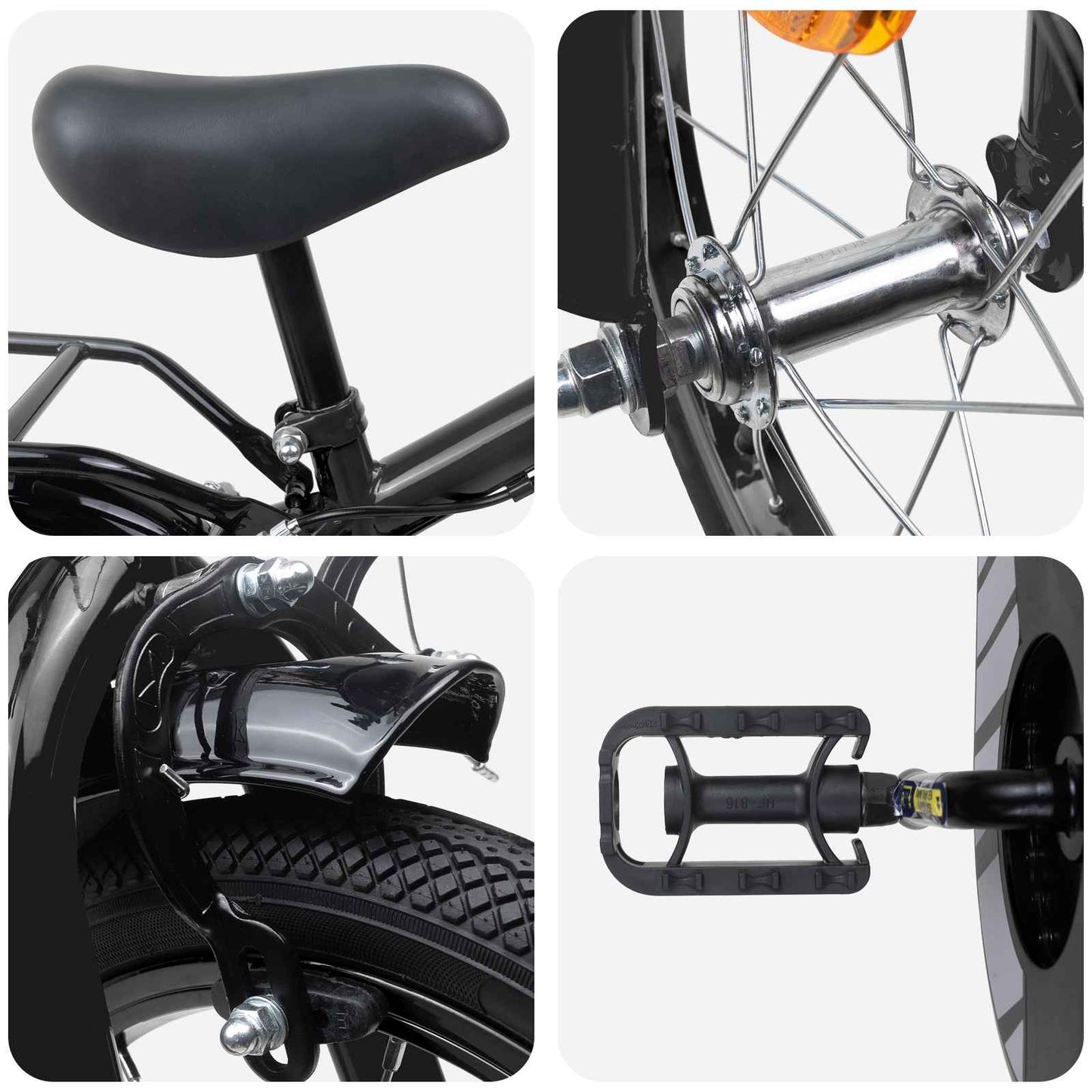 Kids Bike 14 Inches for 3-5 Years Old Black