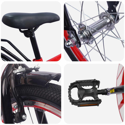 Kids Bike 20 Inches for 6-11 Years Old Red