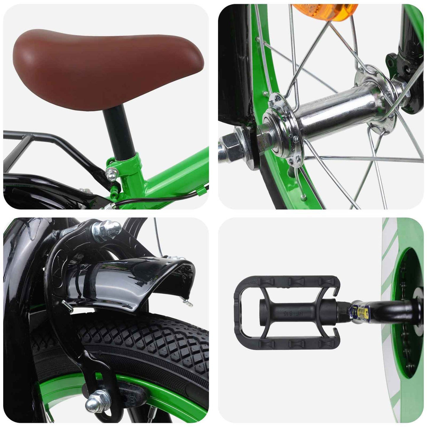 Kids Bike 16 Inches for 4-6 Years Old Green