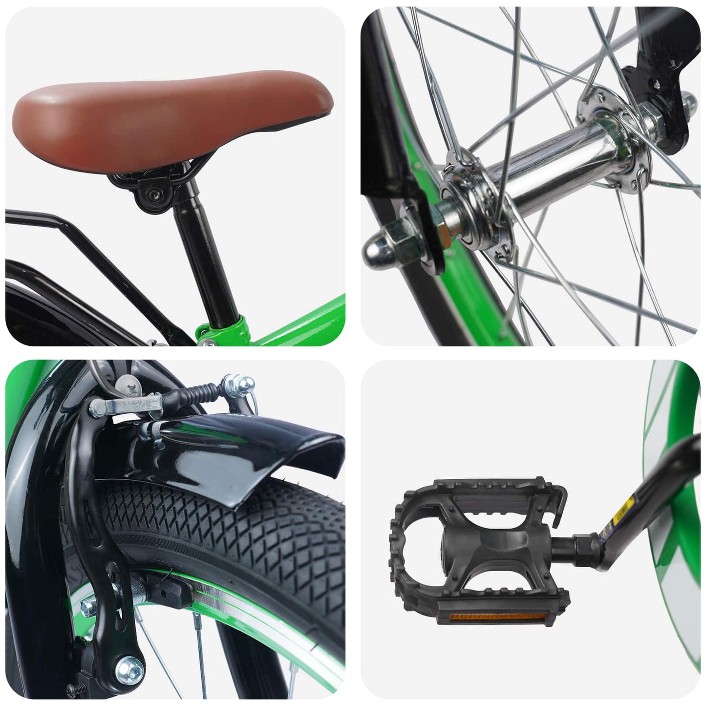Kids Bike 20 Inches for 6-11 Years Old Green