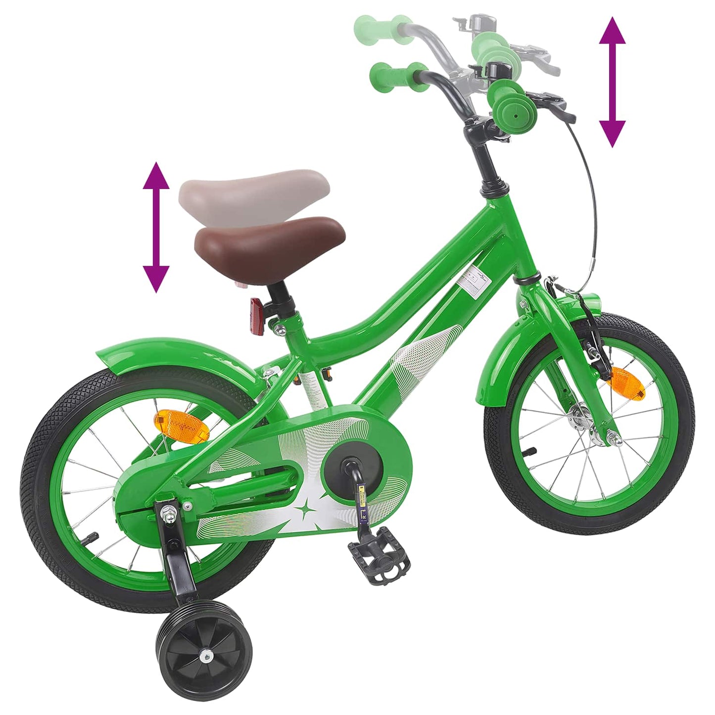 Kids Bike 14 Inches for 3-5 Years Old Green