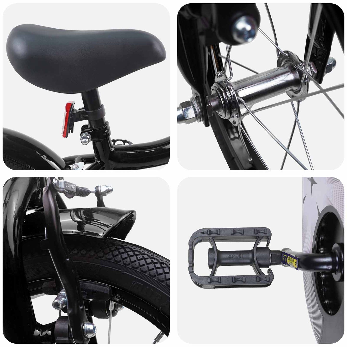 Kids Bike 12 Inches for 2-4 Years Old Black