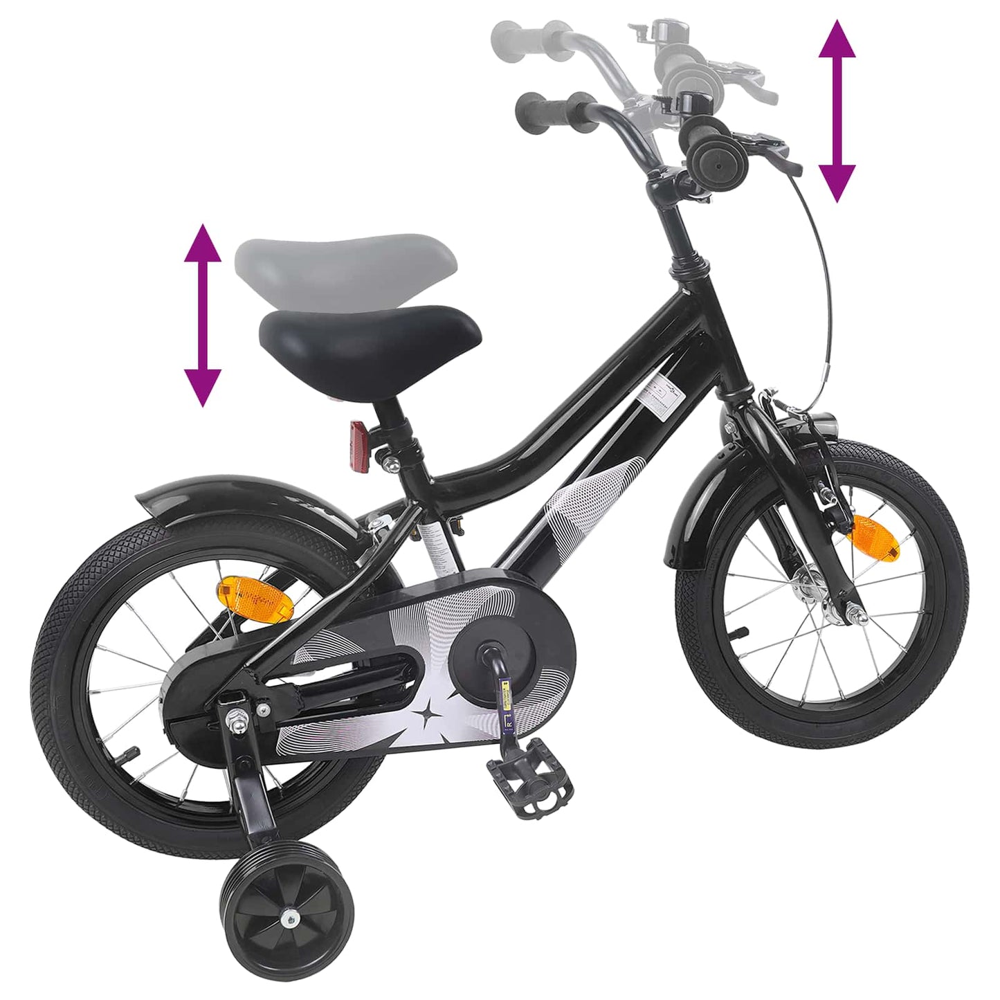 Kids Bike 14 Inches for 3-5 Years Old Black
