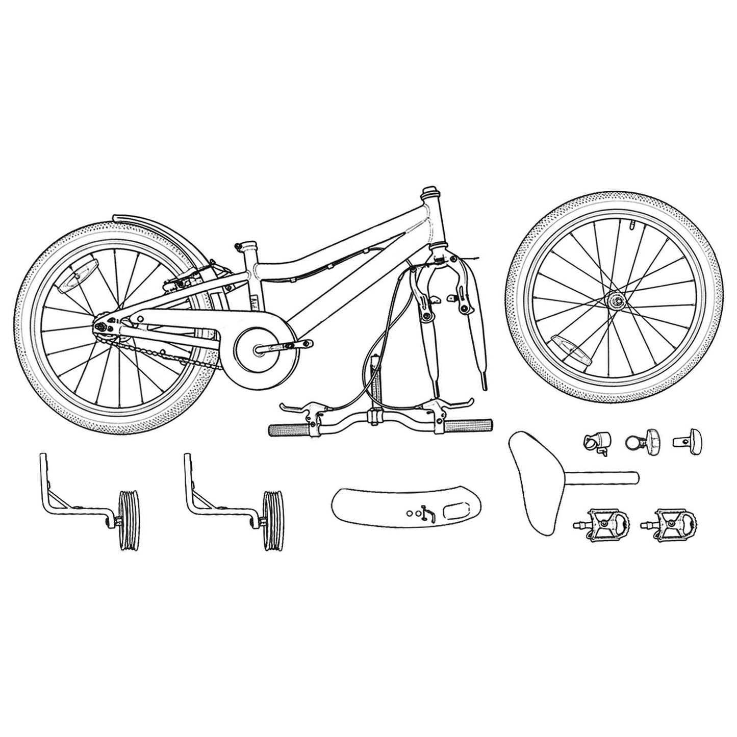 Kids Bike 14 Inches for 3-5 Years Old Black