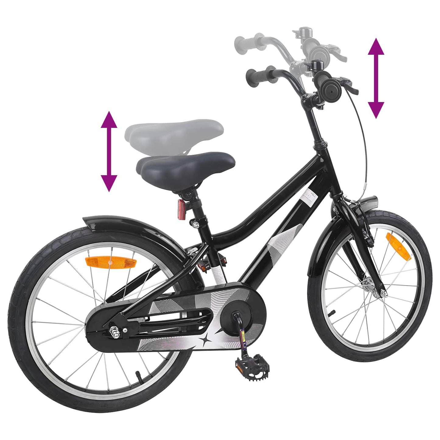 Kids Bike 18 Inches for 5-7 Years Old Black
