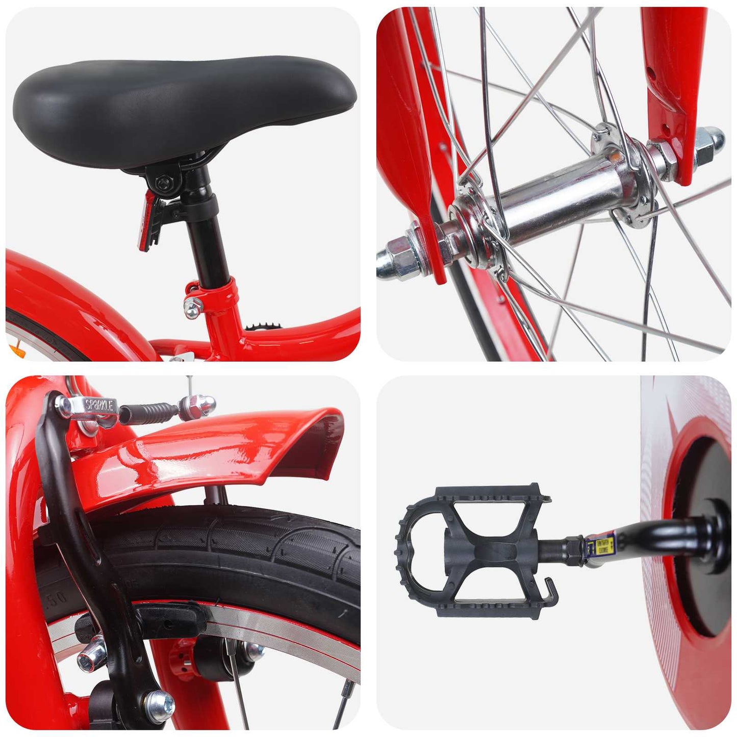 Kids Bike 18 Inches for 5-7 Years Old Red