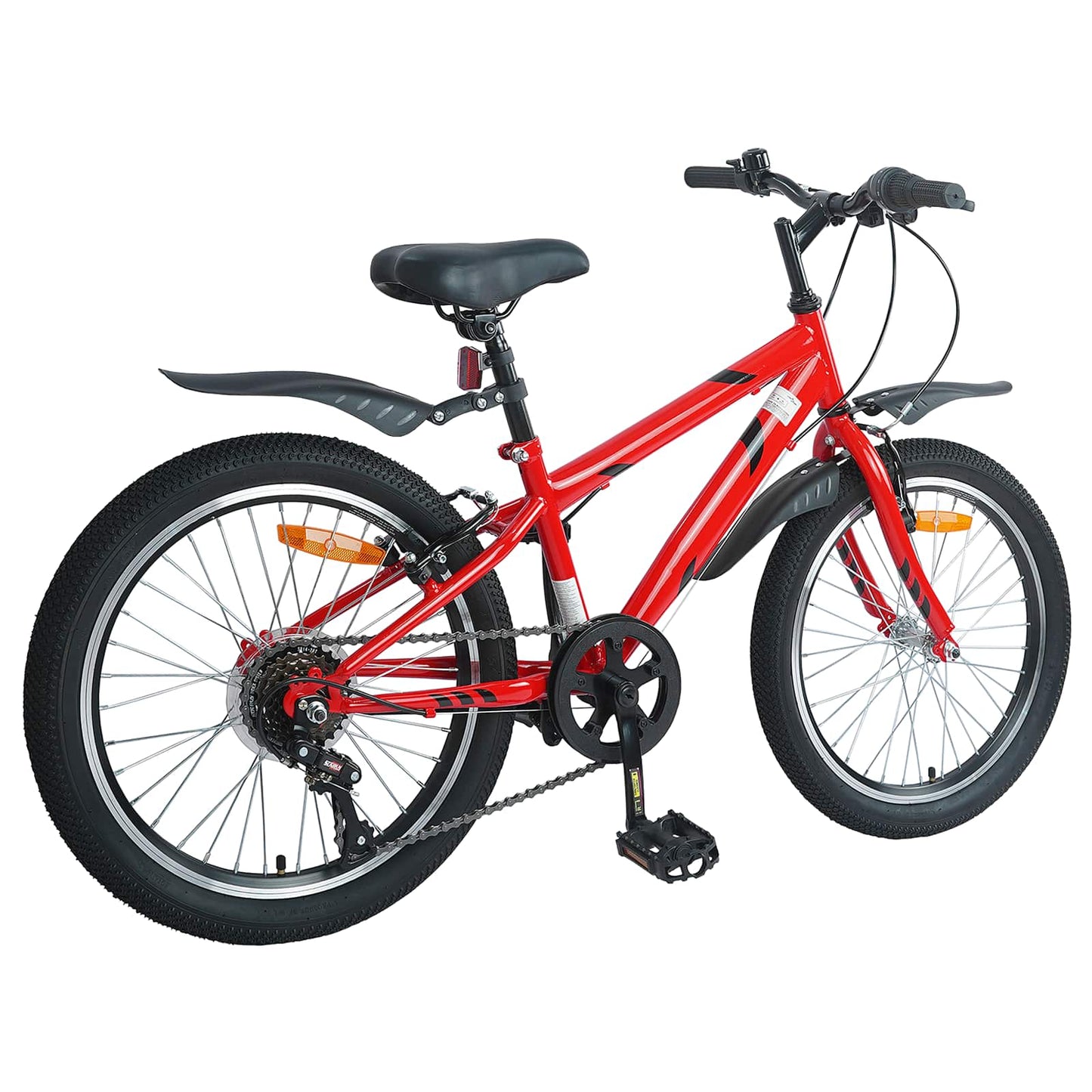 Kids Bike 20 Inches 6-Speed for 6-11 Years Old Red
