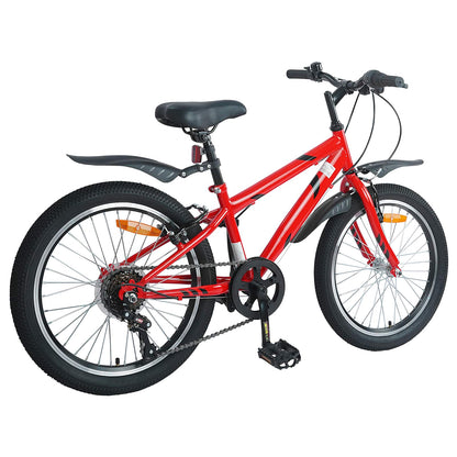 Kids Bike 24 Inches 6-Speed for 8-12 Years Old Red