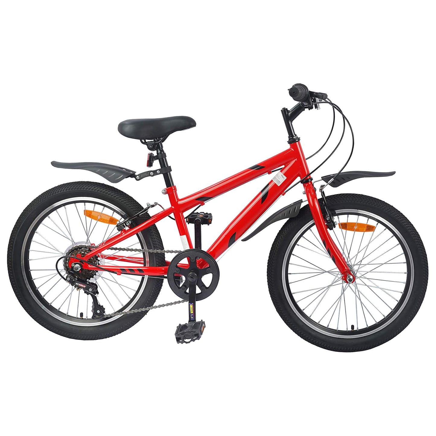 Kids Bike 24 Inches 6-Speed for 8-12 Years Old Red