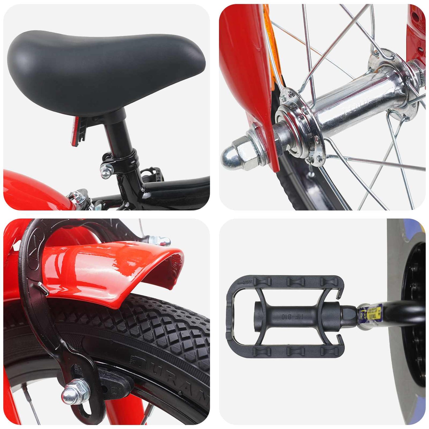 Kids Bike 16 Inches for 4-6 Years Old Black Red