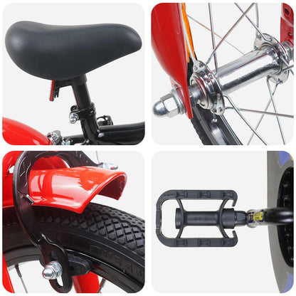 Kids Bike 16 Inches for 4-6 Years Old Black Red