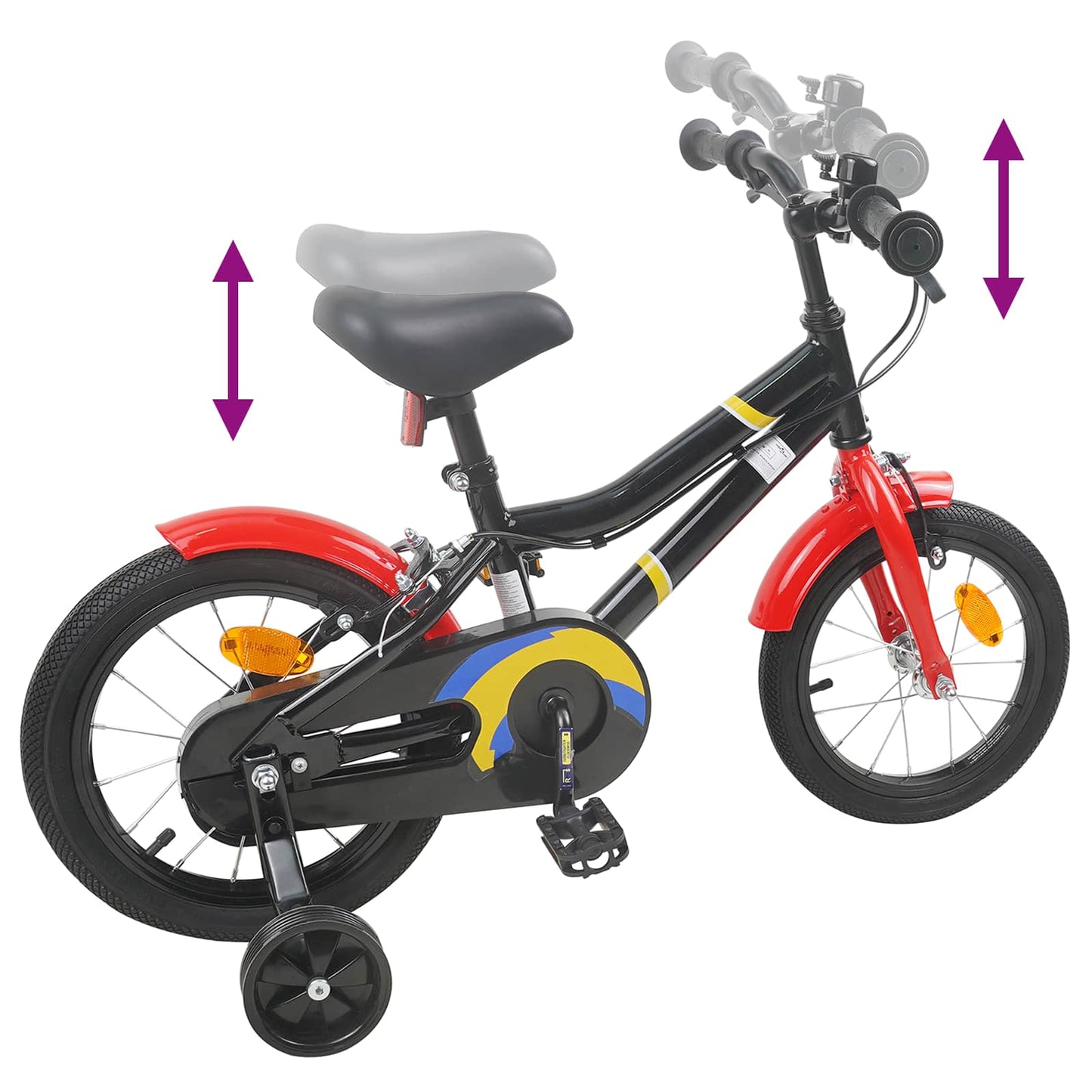 Kids Bike 16 Inches for 4-6 Years Old Black Red