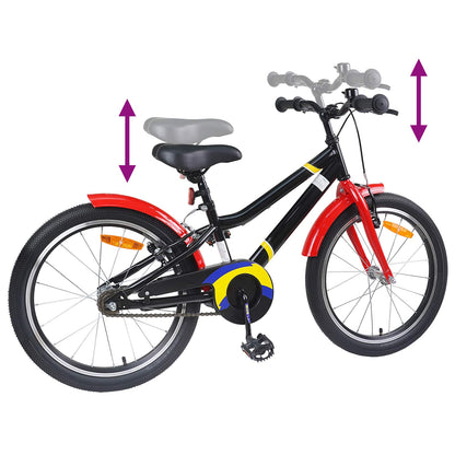 Kids Bike 24 Inches for 8-12 Years Old Black Red