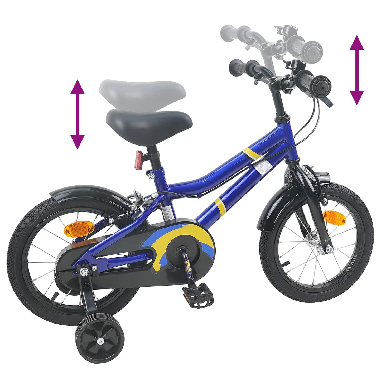 Kids Bike 12 Inches for 2-4 Years Old Blue and Black