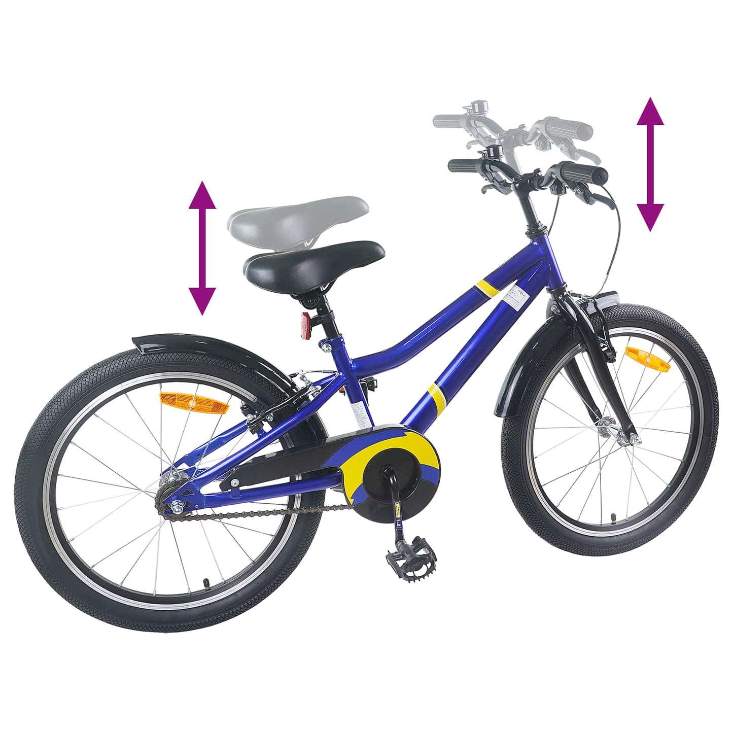 Kids Bike 22 Inches for 7-12 Years Old Blue Black