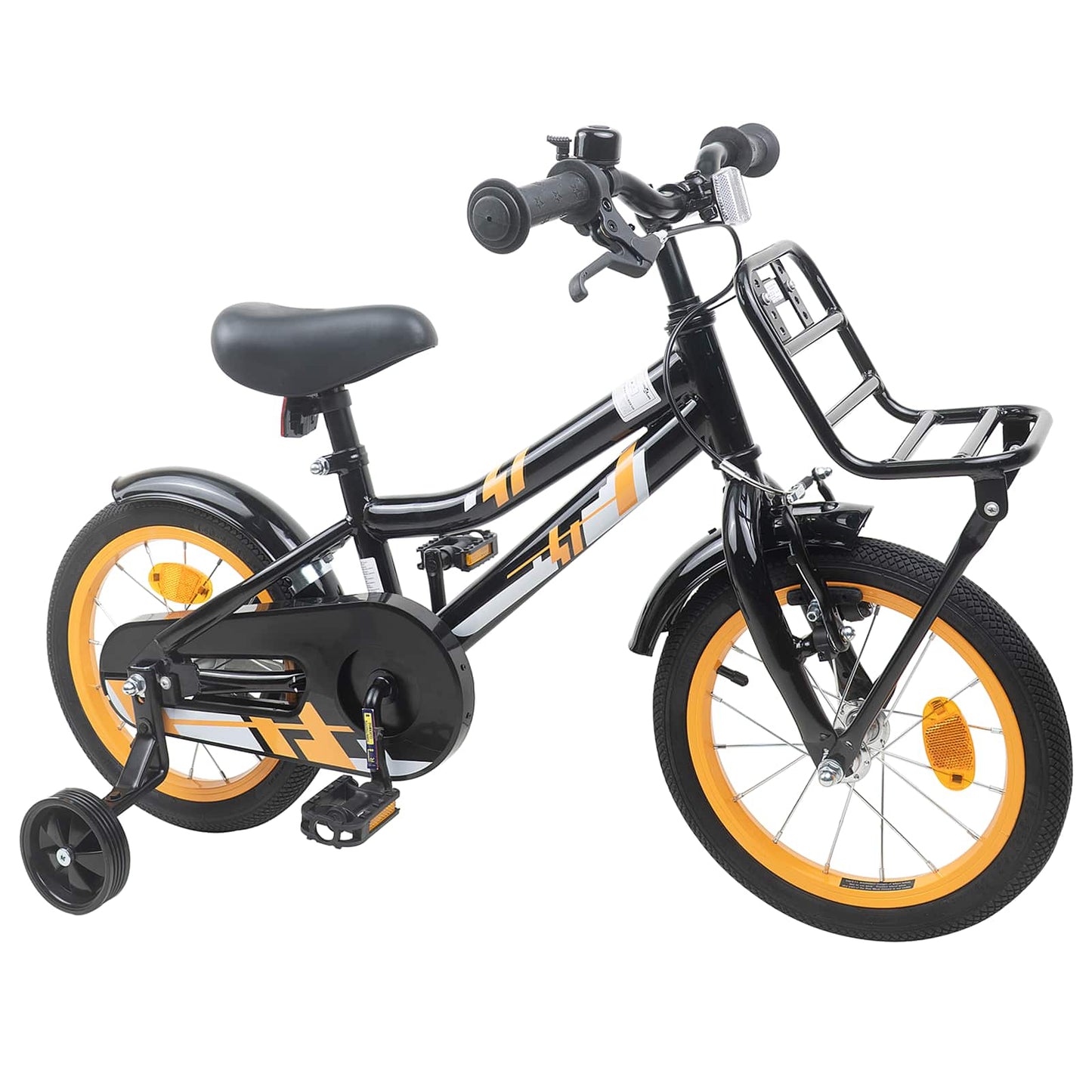 Kids Bike 14 Inches for 3-5 Years Old Orange and Black