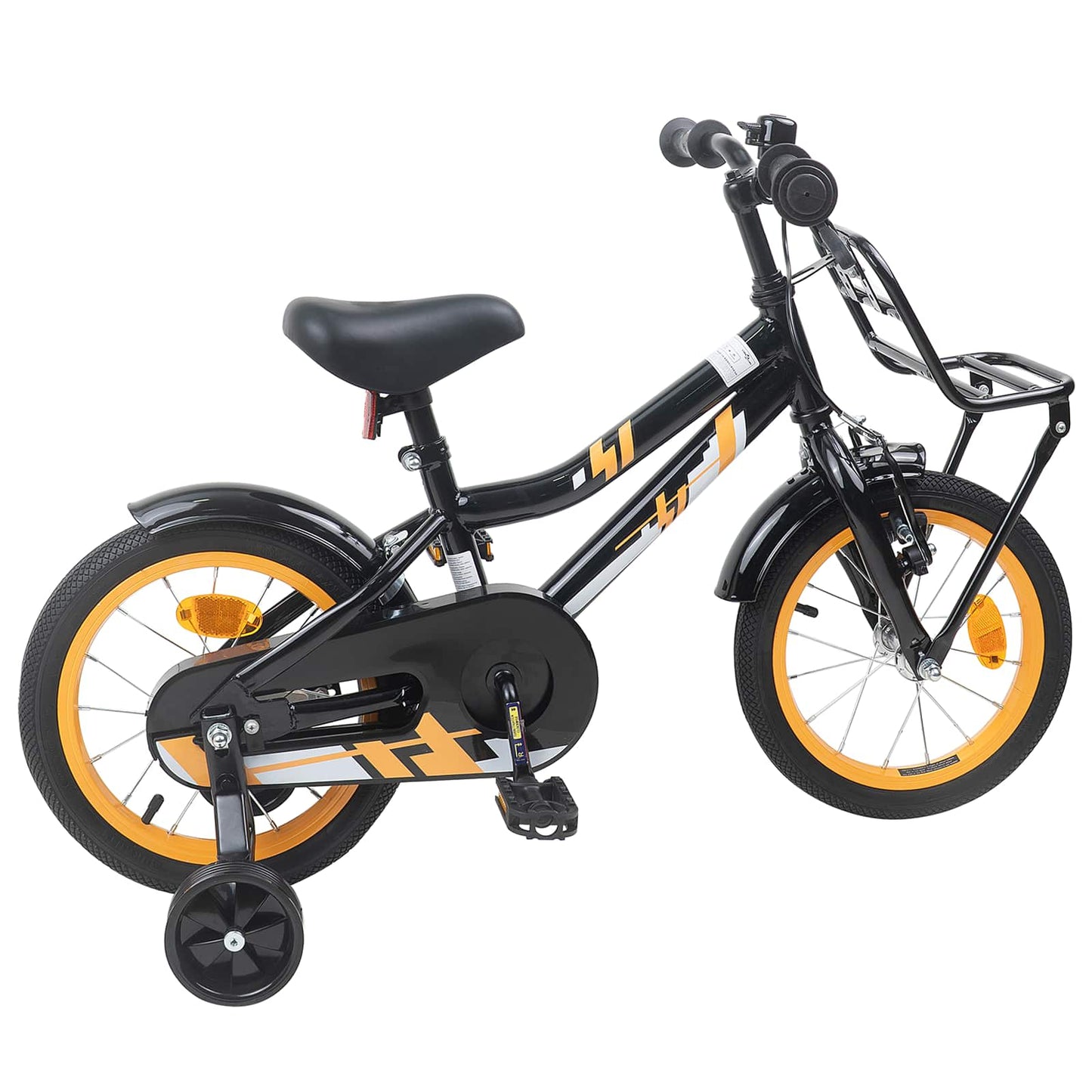 Kids Bike 14 Inches for 3-5 Years Old Orange and Black