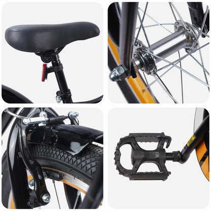 Kids Bike 18 Inches for 5-7 Years Old Orange Black