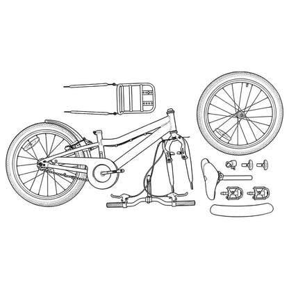 Kids Bike 20 Inches for 6-11 Years Old Orange Black