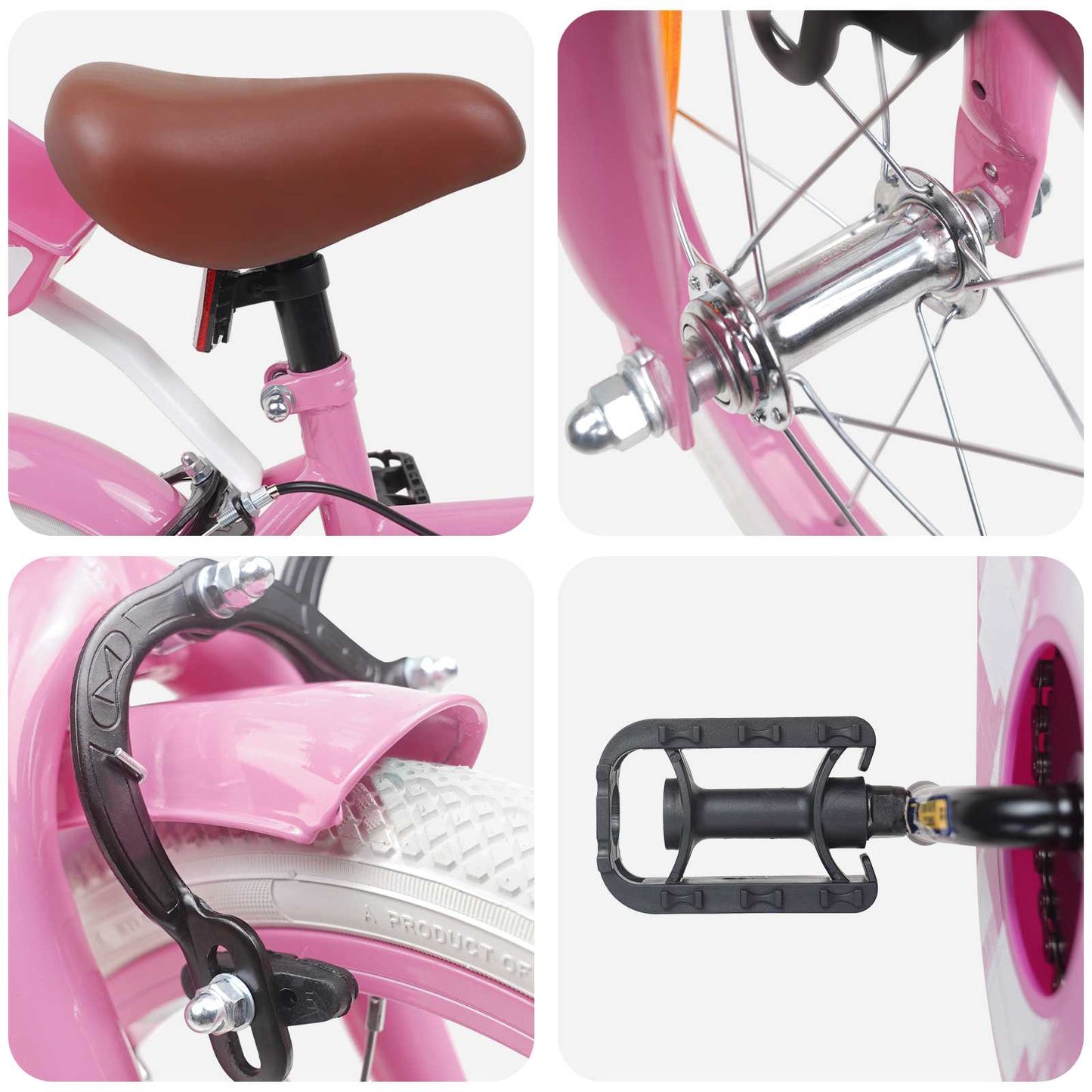 Kids Bike 12 Inches for 2-4 Years Old Light Pink