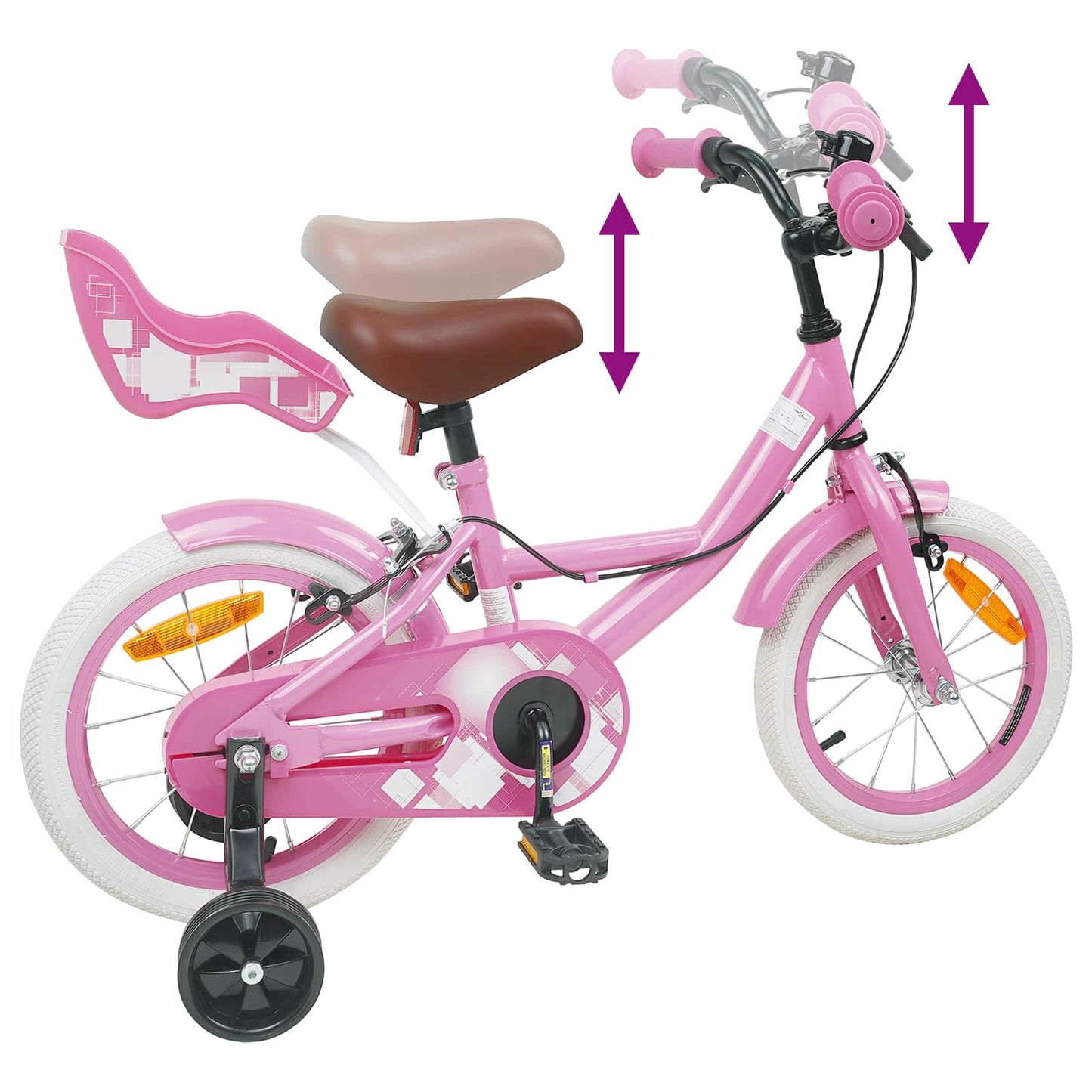 Kids Bike 12 Inches for 2-4 Years Old Light Pink