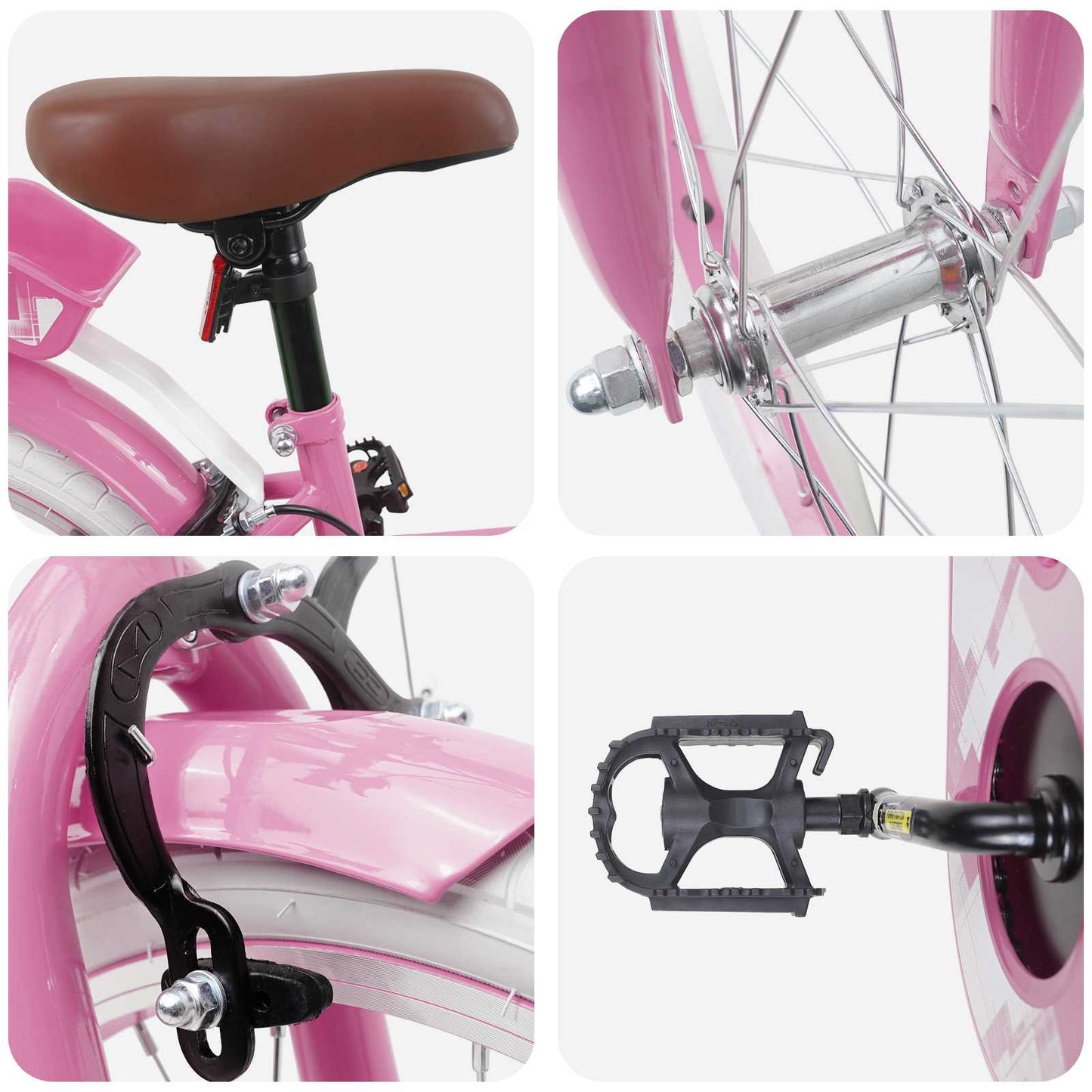 Kids Bike 18 Inches for 5-7 Years Old Light Pink