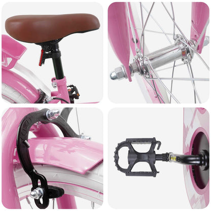 Kids Bike 18 Inches for 5-7 Years Old Light Pink