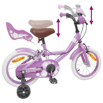 Kids Bike 14 Inches for 3-5 Years Old Purple