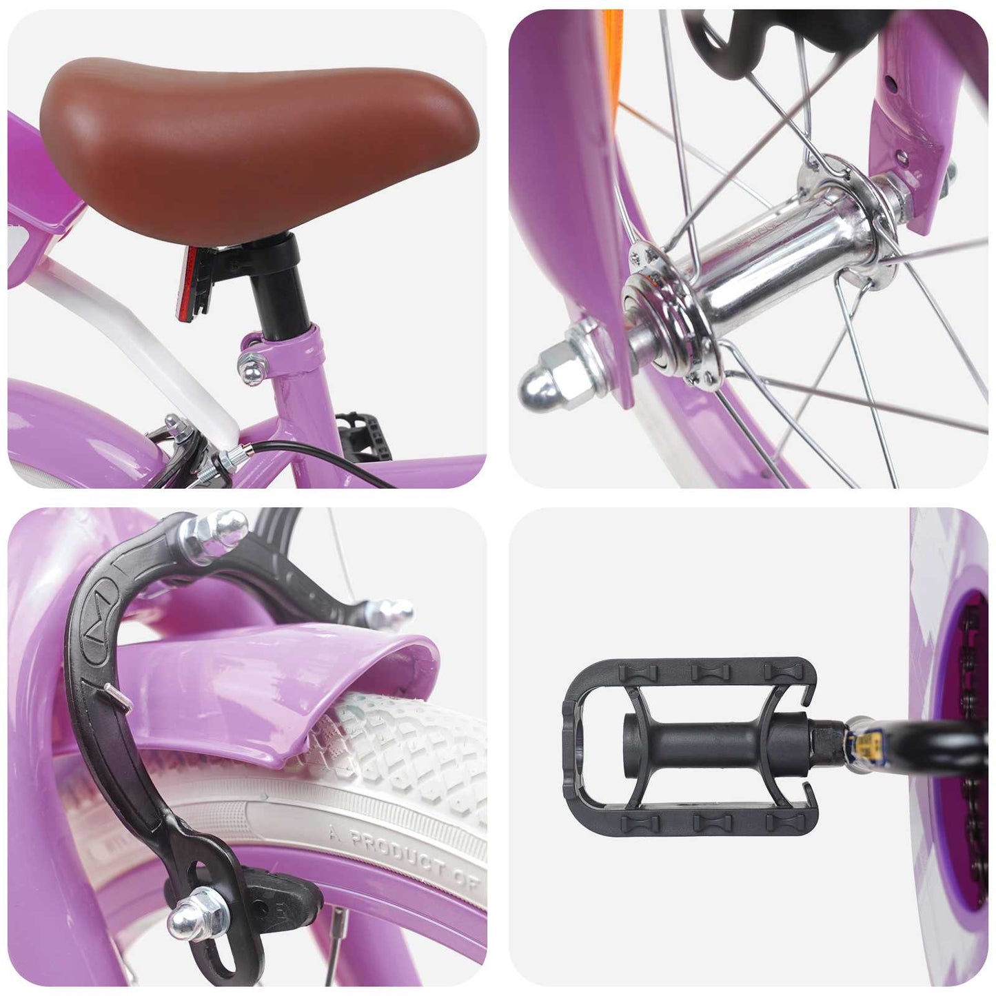 Kids Bike 16 Inches for 4-6 Years Old Purple