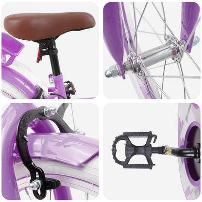 Kids Bike 18 Inches for 5-7 Years Old Purple