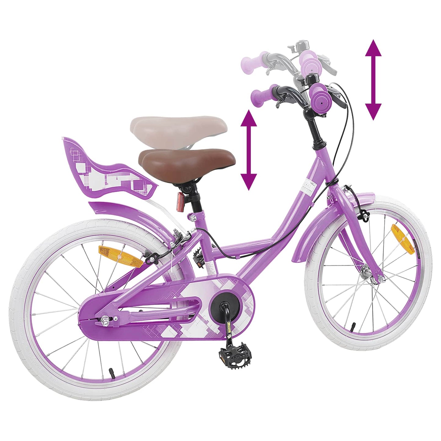 Kids Bike 18 Inches for 5-7 Years Old Purple