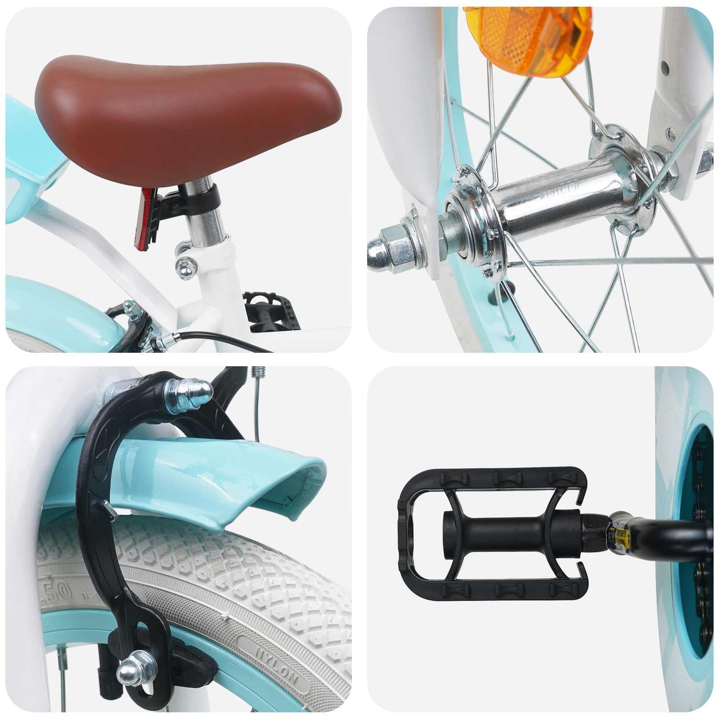 Kids Bike 14 Inches for 3-5 Years Old White