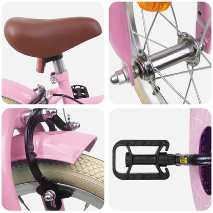 Kids Bike 16 Inches for 4-6 Years Old Light Pink