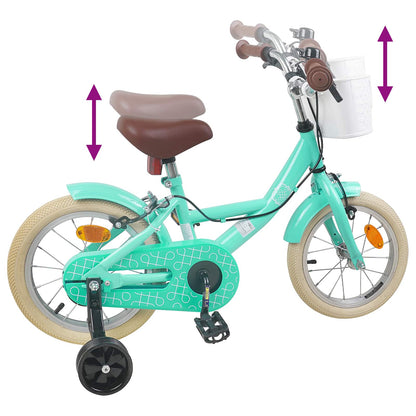 Kids Bike 14 Inches for 3-5 Years Old Sea Green