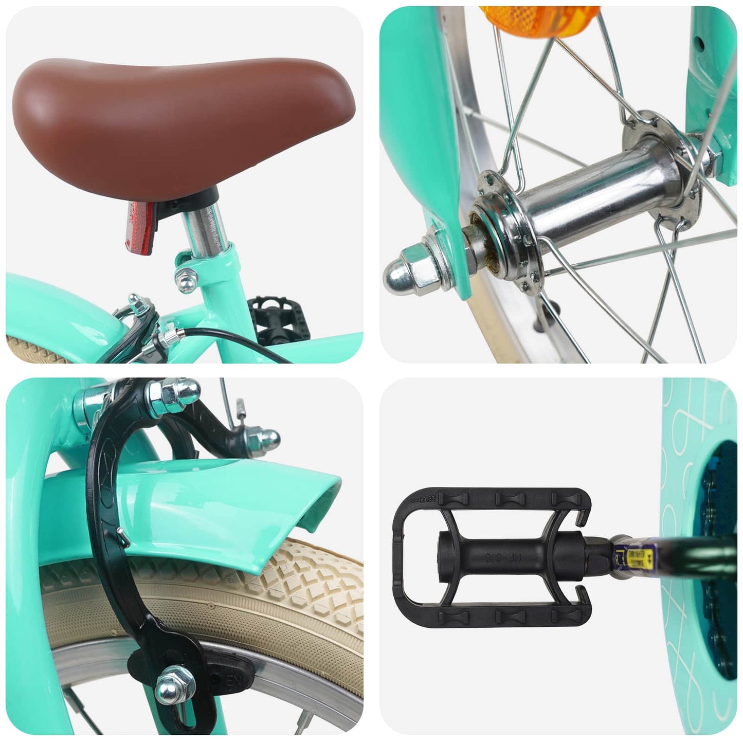 Kids Bike 16 Inches for 4-6 Years Old Sea Green