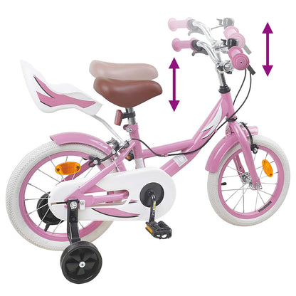 Kids Bike 12 Inches for 2-4 Years Old Light Pink