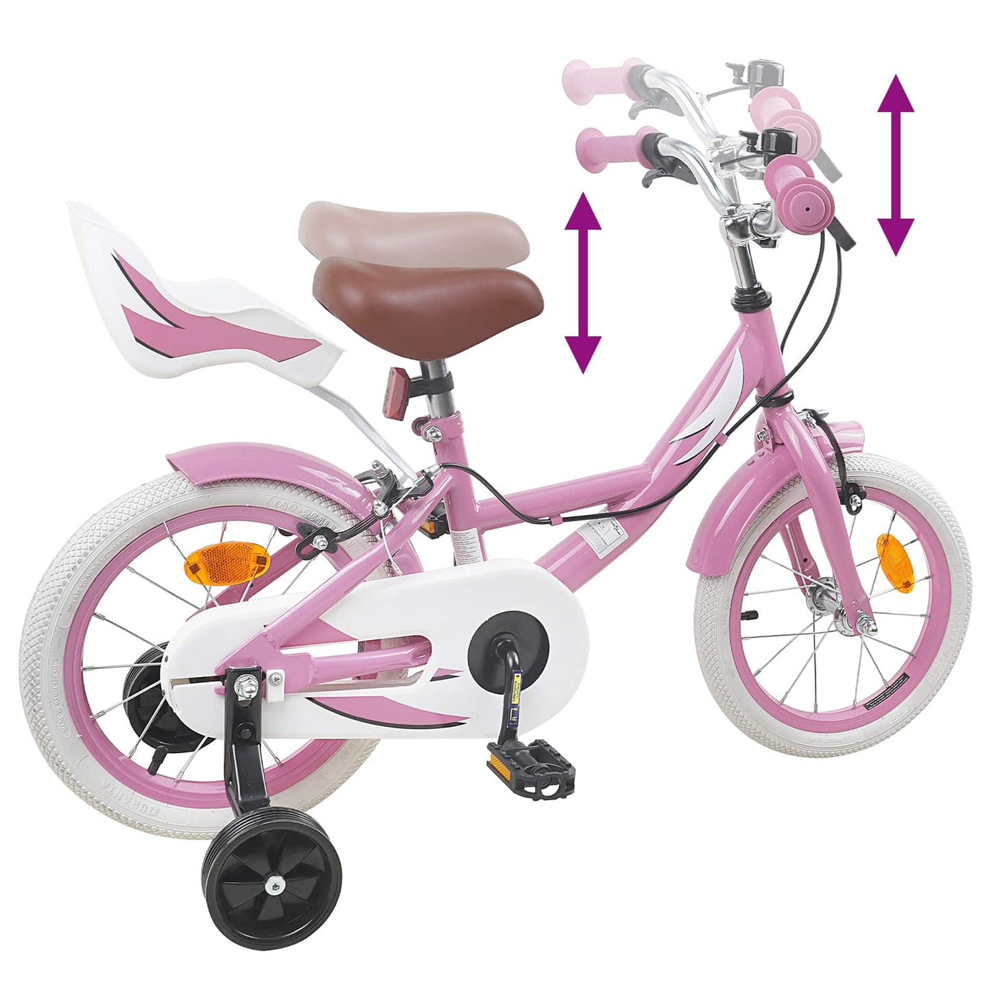 Kids Bike 14 Inches for 3-5 Years Old Light Pink