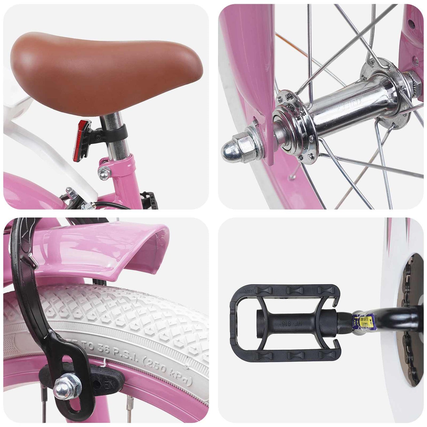 Kids Bike 16 Inches for 4-6 Years Old Light Pink