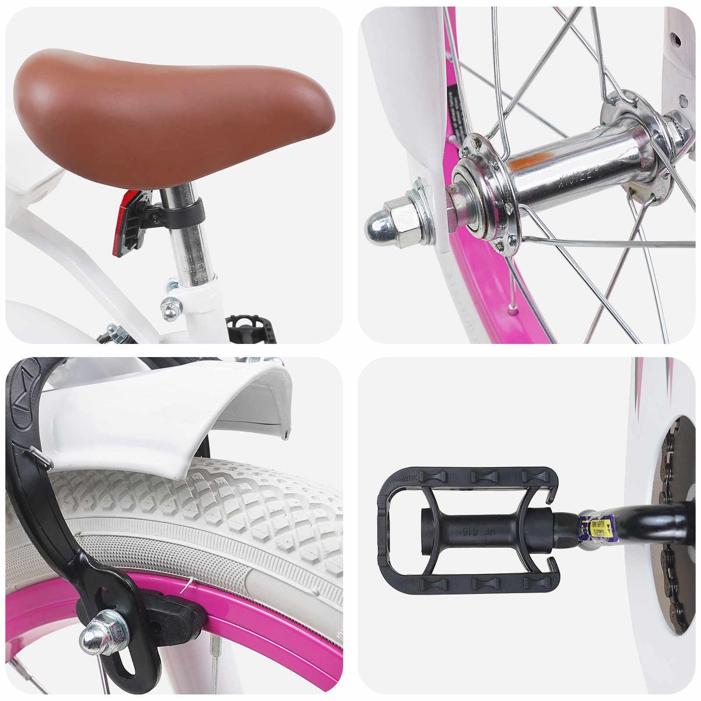 Kids Bike 16 Inches for 4-6 Years Old White