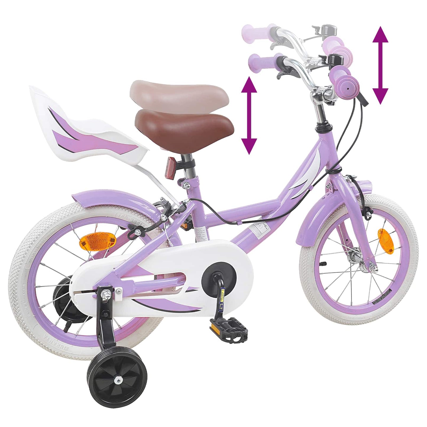 Kids Bike 14 Inches for 3-5 Years Old Purple