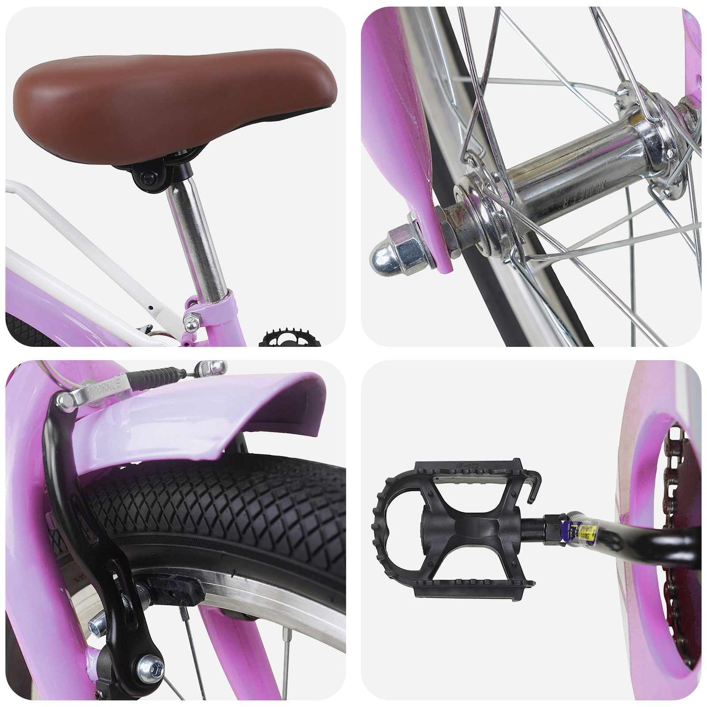 Kids Bike 20 Inches for 6-11 Years Old Purple