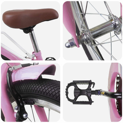 Kids Bike 18 Inches for 5-7 Years Old Light Pink