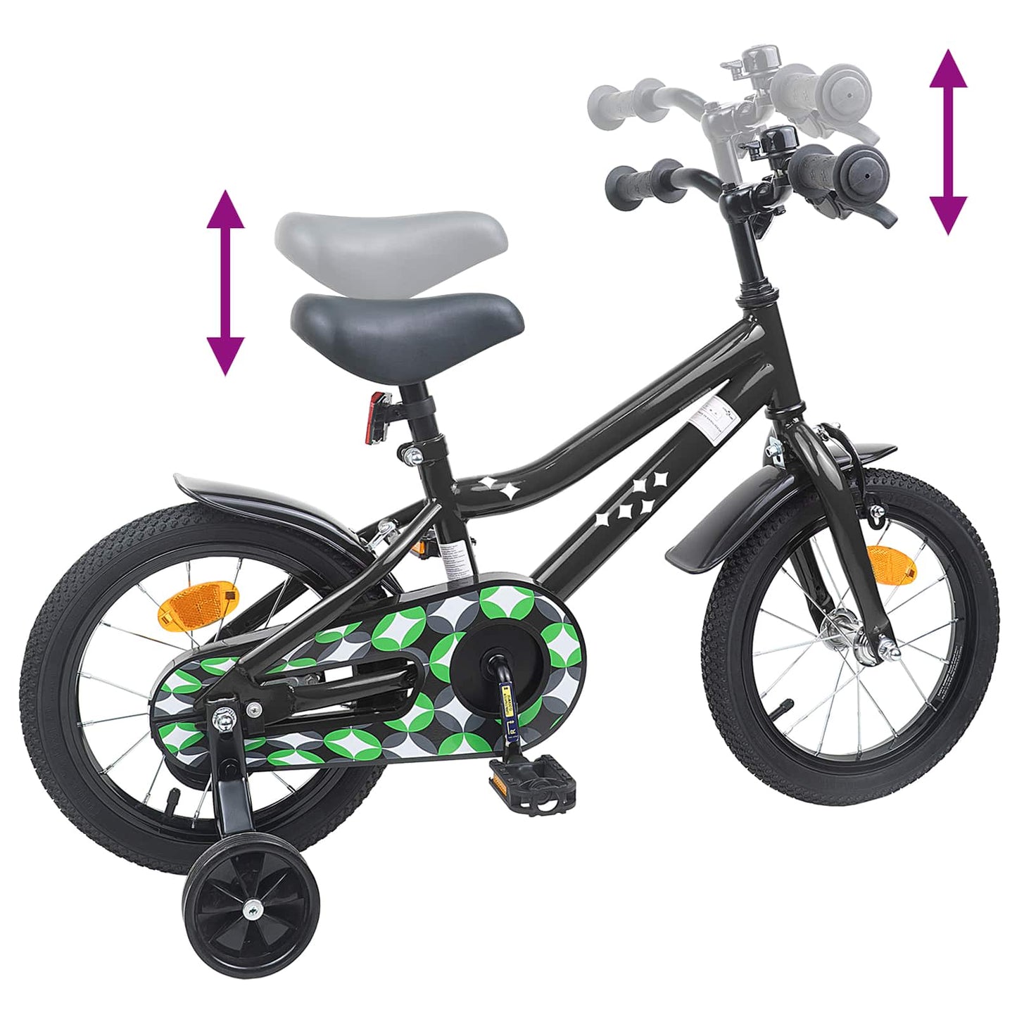 Kids Bike 12 Inches for 2-4 Years Old Black