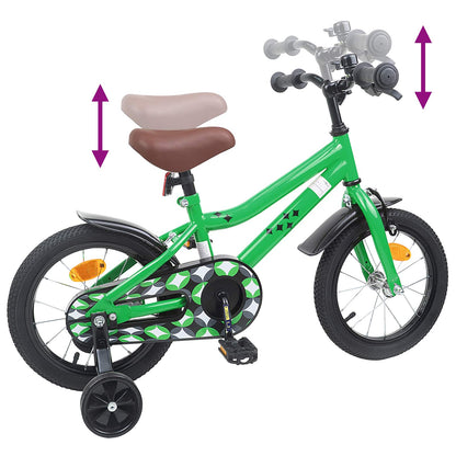 Kids Bike 14 Inches for 3-5 Years Old Green