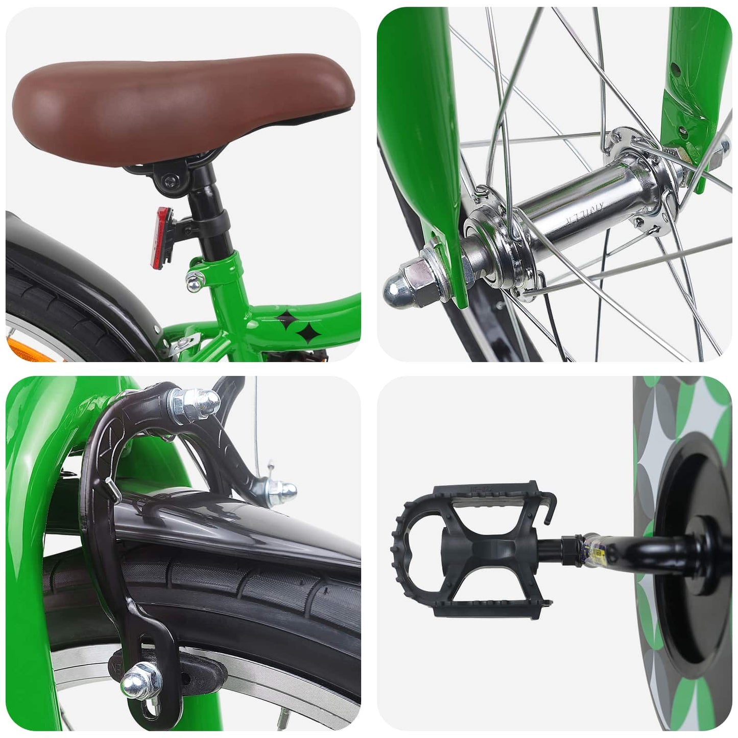 Kids Bike 18 Inches for 5-7 Years Old Green