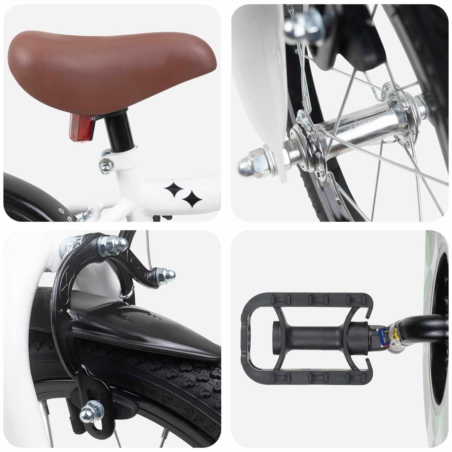 Kids Bike 14 Inches for 3-5 Years Old White