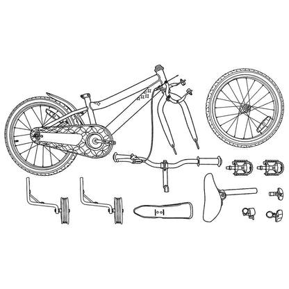 Kids Bike 14 Inches for 3-5 Years Old White