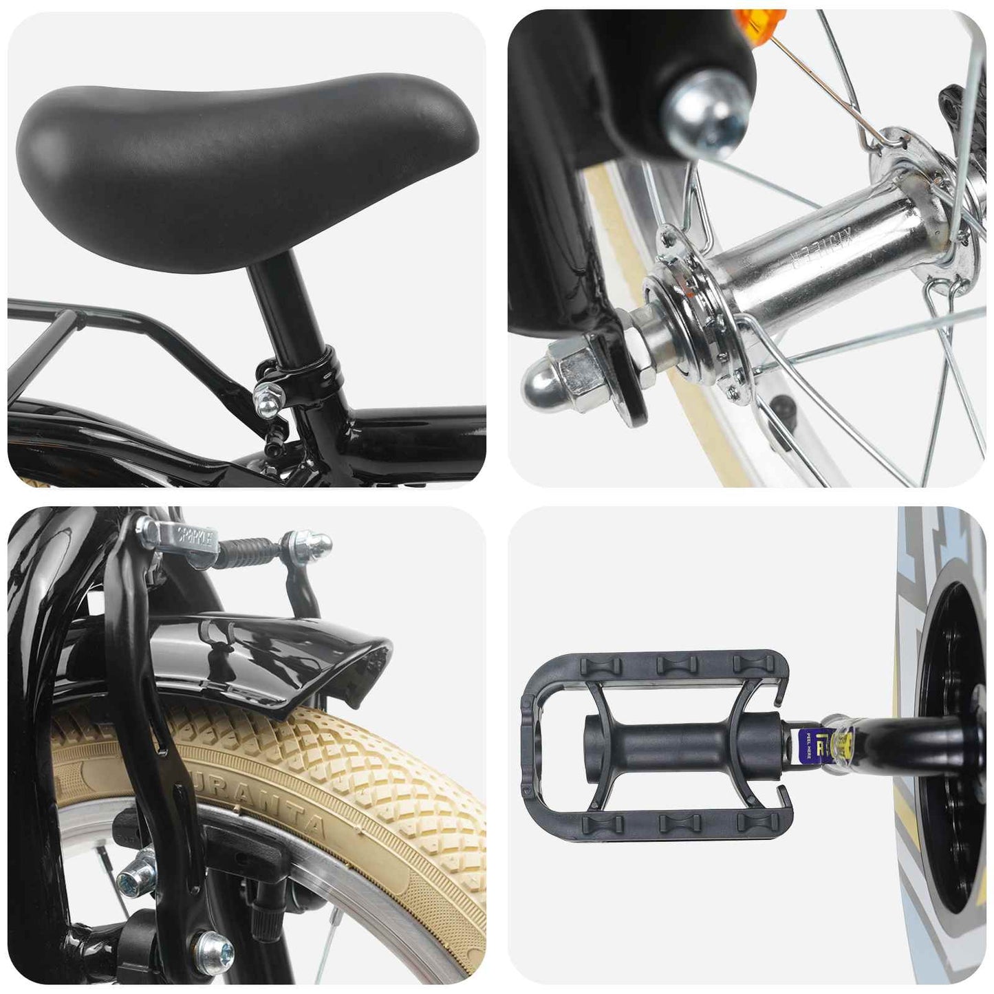 Kids Bike 14 Inches for 3-5 Years Old Black