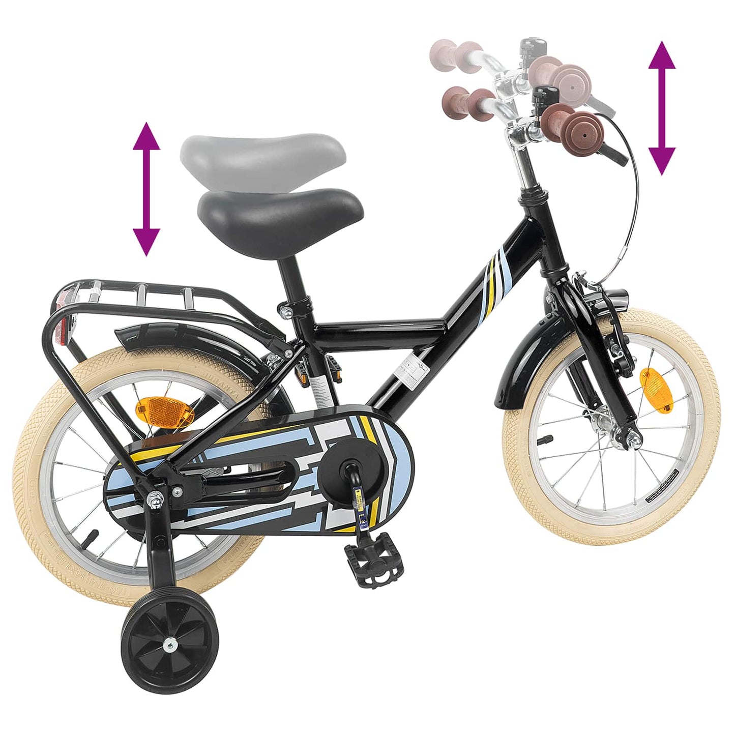 Kids Bike 14 Inches for 3-5 Years Old Black