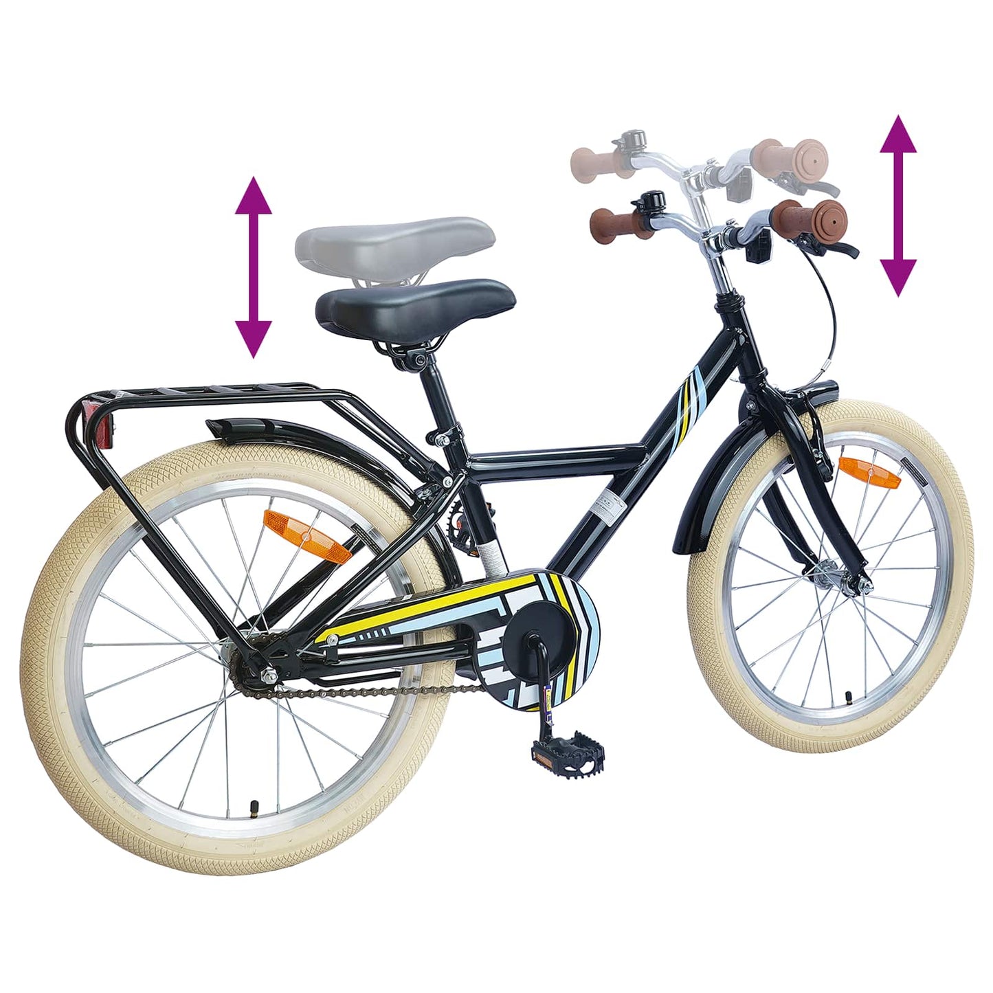 Kids Bike 18 Inches for 5-7 Years Old Black
